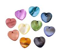 Ipotkitt Ciondolo a forma di cuore con conchiglia naturale, piatto, rotondo, a forma di animale religioso, per collane fai da te, bracciali, orecchini, forniture artigianali, Guscio, Nessuna pietra