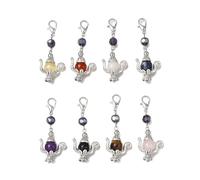 Ipotkitt Marcatori di punto - Ciondoli a clip con chiusura a moschettone, per tessere, portachiavi, creazione di gioielli, Vetro Gemma, Nessuna pietra preziosa