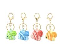 Ipotkitt Portachiavi assortiti con chiusura a moschettone a forma di foglia di cibo, cuore, angelo, portachiavi per festival da appendere come decorazione, Portachiavi Pesci Tropicali_4 Pz, Tropical