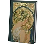 ipoul Bellissimo diario dorato per donne, diario personale con copertina rigida, 256 pagine a colori, piccolo diario femminile 12,7 x 17,8 cm, Alphonse Mucha Primrose, regalo elegante per lei.