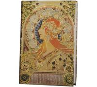 ipoul Diario personale esclusivo per donne, quaderno con copertina rigida dorata, 256 pagine a colori, piccolo taccuino fantasia, Alphonse Mucha Zodiac, regalo unico per lei.