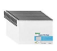 ipow 10pcs Sacchetto di Zip Impermeabile A4,Borse di File Mesh con Cerniera,Busta Sacchetto Portadocumenti per Uffici,Busta Plastica Trasparente per Cosmetici Forniture Archivio