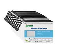 ipow 10pcs Sacchetto di Zip Impermeabile A6,Borse di File Mesh con Cerniera,Busta Sacchetto Portadocumenti per Uffici,Busta Plastica Trasparente per Cosmetici Forniture Archivio