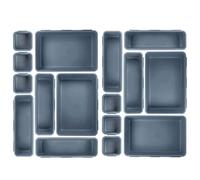 ipow Set di 16 Organizer per Cassetti 3 Dimensioni Organizzatore Cassetti in Plastica Scatole di Plastica in 3 Misure Multiuso Cucina, Bagno, Ufficio