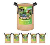 iPower 5-Pack 3 Gallon Plant Grow Bags Thickened Nonwoven Aeration Fab