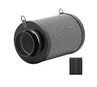 iPower Flangia reversibile da 10,2 cm per controllo dell'odore del carbonio, per coltura idroponica di ventilatori in linea, coltiva stanze, filtro da 10,2 cm, nero