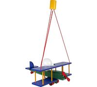 IPP Lampadario a Sospensione per Cameretta Bimbi, Lampada Aereo in Legno Colorato, 45x42 cm (Multicolore)