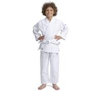 IPPONGEAR Tuta Judo Beginner 2 per Bambini con Cintura (Elastico in Vita e Coulisse sui Pantaloni, densità del Tessuto 190gr/m²) Bianco