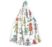 IPPONGET Carino Cartoon Robot Stampa Adulto Mantello Con Cappuccio Per Cosplay Masquerade Stage Performance Eventi Fiesta Mantello