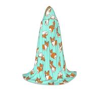 IPPONGET Corgi, mantello con cappuccio con stampa di un cane, decorazione per feste a tema vampiro, giochi di ruolo, cosplay gotico