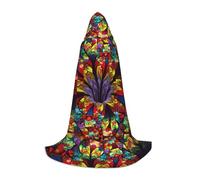 IPPONGET Fiore Stained Glass Print Capo Cappuccio Carnevale Tema Party Decorazioni Vampiro Gioco di ruolo Gotico Cosplay