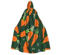 IPPONGET Happy Carrot Print - Mantello con cappuccio unisex per adulti, per Halloween, cosplay, fiere rinascimentali