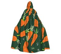 IPPONGET Happy Carrot Print Unisex Full Length Cappuccio Spooky Halloween Costume Accessorio Medievale Strega Vampiro