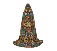 IPPONGET Mantello con cappuccio colorato con stampa di teschi di zucchero, decorazioni per feste a tema vampiro, giochi di ruolo, cosplay gotico