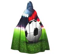 IPPONGET Mantello con cappuccio per donne e uomini, per cosplay e feste a tema, con stampa di palloni da calcio