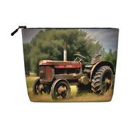 IPPONGET Old Tractor Photoes Farm Print vanity bag a strato singolo borsa per il trucco con sacchetti con cerniera per le donne carino e portatile