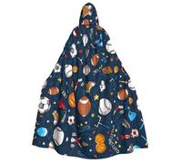 IPPONGET Sport Baseball Game Stampa Unisex Mantello Con Cappuccio Mantello Per Adulti Per Halloween Cosplay Fiere Rinascimentali Con Cappuccio