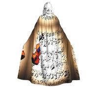 IPPONGET Stampa Spartito Violino Carnival Mantello Con Cappuccio Per Donne Uomini Per Cosplay E Feste a Tema Mantello