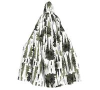 IPPONGET White Trees - Mantello con cappuccio unisex, motivo mimetico, per adulti, per Halloween, cosplay, fiere rinascimentali