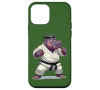 Ippopotamo combattivo che indossa un GI in lotta posa 1 - Fan Fun Custodia per iPhone 12 mini