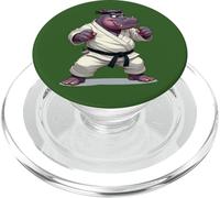 Ippopotamo combattivo che indossa un GI in lotta posa 1 - Fan Fun PopSockets PopGrip per MagSafe