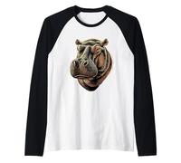 Ippopotamo Hippo Hippopotamus Ippopotamo Cute Hippos Maglia con Maniche Raglan