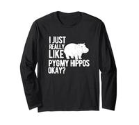 Ippopotamo pigmeo I Just Really Like Ippopotamo Divertente Carino Maglia a Manica