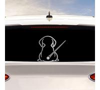 Iprokiu Adesivo per auto a forma di cucciolo di animale, divertente cane che sventola la coda del tergicristallo posteriore decalcomania per parabrezza adesivo impermeabile (argento spazzolato)