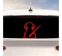 Iprokiu Adesivo per auto a forma di cucciolo di animale, divertente cane che sventola la coda del tergicristallo posteriore decalcomania parabrezza adesivo impermeabile (rosso riflettente)