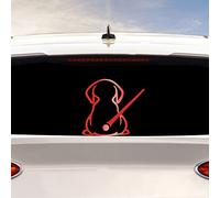 Iprokiu Adesivo per auto con simpatico cucciolo di animale animale, divertente cane che si muove coda agitando tergicristallo adesivo per finestrino posteriore adesivo (rosso spazzolato)