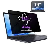 IPROKKO Pellicola protettiva privacy per laptop a 360° da 14" per Hp/Dell/Acer/Lenovo/ThinkPad/Samsung/Asus/Sony, schermo privacy a 4 vie per laptop 14" aspetto 16:9, filtro privacy anti riflesso luce