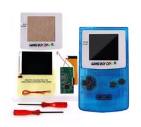 IPS Full Size 8 Colorful Backlight LCD Mod w/white Lens & Pre-cut Shell For GBC