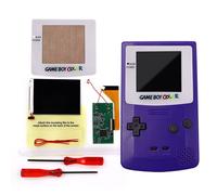 IPS Full Size 8 Colorful Backlight LCD Mod w/white Lens & Pre-cut Shell For GBC
