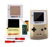 IPS Full Size 8 Colorful Backlight LCD Mod w/white Lens & Pre-cut Shell For GBC