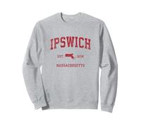 Ipswich Massachusetts MA Vintage Sports Design Stampa rossa Felpa