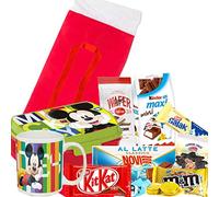 ipt Calzetta della Befana con Tazza e Porta merenda Personaggio a Scelta Regalo Bambini Bimbi Dono Carbone dolcetti Dolci epifania Calza Camino vecchina Scopa (Topolino)