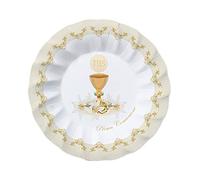 ipt Piattini Dessert Prima Comunione Classic Beige 40pz Piatti Torta Dolci Buffet allestimento tavola Sweet Table confetta Sacramento Bambini Ragazzi