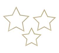 ipt Set 3 Stelle Decorative in Legno da 35 x 33 cm a ca. 26,5 x 25 cm ZDD4-100-019