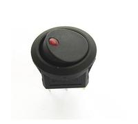 IPUDIS 1 x Car 12 V 3 Pin Round Rocker Dot Boat LED Red Light Toggle Switch SPST ON/OFF