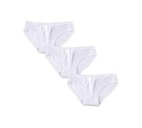 IPUDIS Confezione da 3 Mutande in Cotone per Donna Morbide e Traspiranti Tinta Unita a Vita Bassa Taglie Forti Slip Basic Bikini Hipster per Donna Bianco 7XL