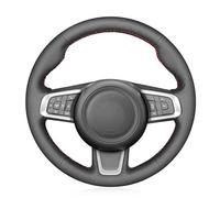IPUDIS Cucito a mano in pelle nera coprivolante per Jaguar E-Pace 2017-2019 per F-Pace 2016-2019 per XE 2015-2019 XF Traspirante e Antiscivolo