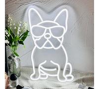 iPuppy Bulldog francese Insegna al Neon Frenchie Indossare Occhiali LED Luci Al Neon Fench Bulldog Accessori Decor Frenchie Decor Bulldog Francese Regali