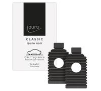 ipuro Classic Car Line - Profumo per auto Noir EVA Refill 2 x 9 g, fragranza orientale per auto con rosa, patchouli e legno di sandalo, deodorante per auto a lunga durata, adatto per ipuro Classic