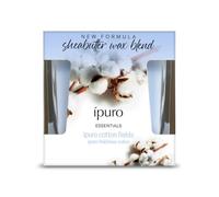 ipuro Essentials Candela Profumata COTTON FIELDS 125 g | in Vetro con Cotone, Vaniglia e Muschio - 23h Durata - Candela Decorativa per Soggiorno e Camera da Letto