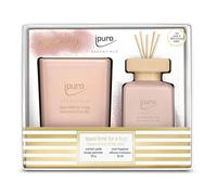 ipuro Essentials - TIME for A Hug Set/profumo per ambienti 50 ml e candela profumata da 125 g in vetro con cookie alla vaniglia, arancia, frutta rossa, vaniglia, muschio e legno di sandalo, profumo di