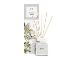 ipuro - Essentials White Lily - Profumo per ambienti con pesca, mughetto, gelsomino, chiodi di garofano, muschio bianco e legno di cedro, diffusore con bastoncini, deodorante per la casa
