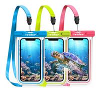 [IPX8 Certificato] Custodia Impermeabile,[3 Pack] iVoler Custodia Cellulare Universale 6.2 Pollici Waterproof Cover Case per iPhone Samsung Galaxy Huawei Nexus, ASUS, LG, HTC(Blu+Verde+Rosa)