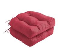 IPYNBAP Set di 2 cuscini per sedie da esterno, cuscini per mobili da patio, per sedie in vimini, 48 x 48 cm, cuscini trapuntati per esterni con legacci, cuscini impermeabili per sedie da patio
