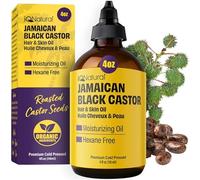 IQ natural' S 100% Cold Pressed Jamaican Black Castor Oil [Regular Scent] for Hair Growth and Skin Conditioning - 4Oz Bottle,
