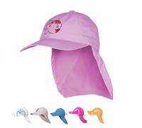 IQ-UV 3283262337-OS, Cappellino Protezione per Collo, Copricapo Protettivo UV Unisex Bambini, Viola, 50-55cm